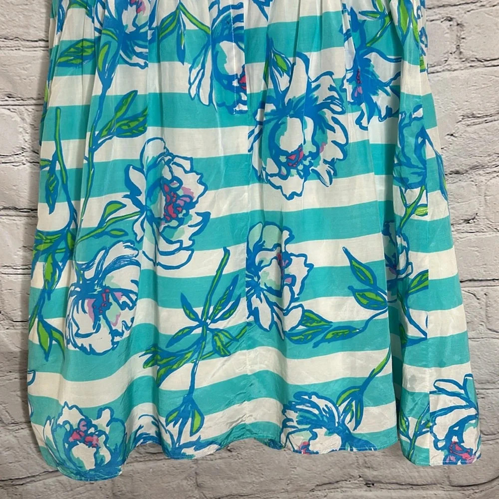 Lilly Pulitzer Shorely Blue Tossing the Line Beaded Silk Blend Langley Dress - Picture 13 of 15